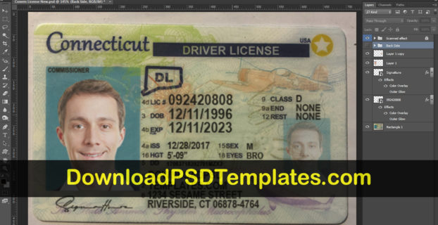 fake ontario drivers license template